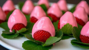 Pink Chocolate Strawberries