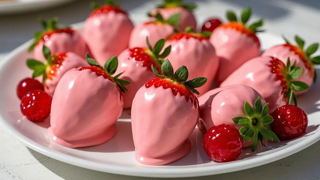 Pink Chocolate Strawberries